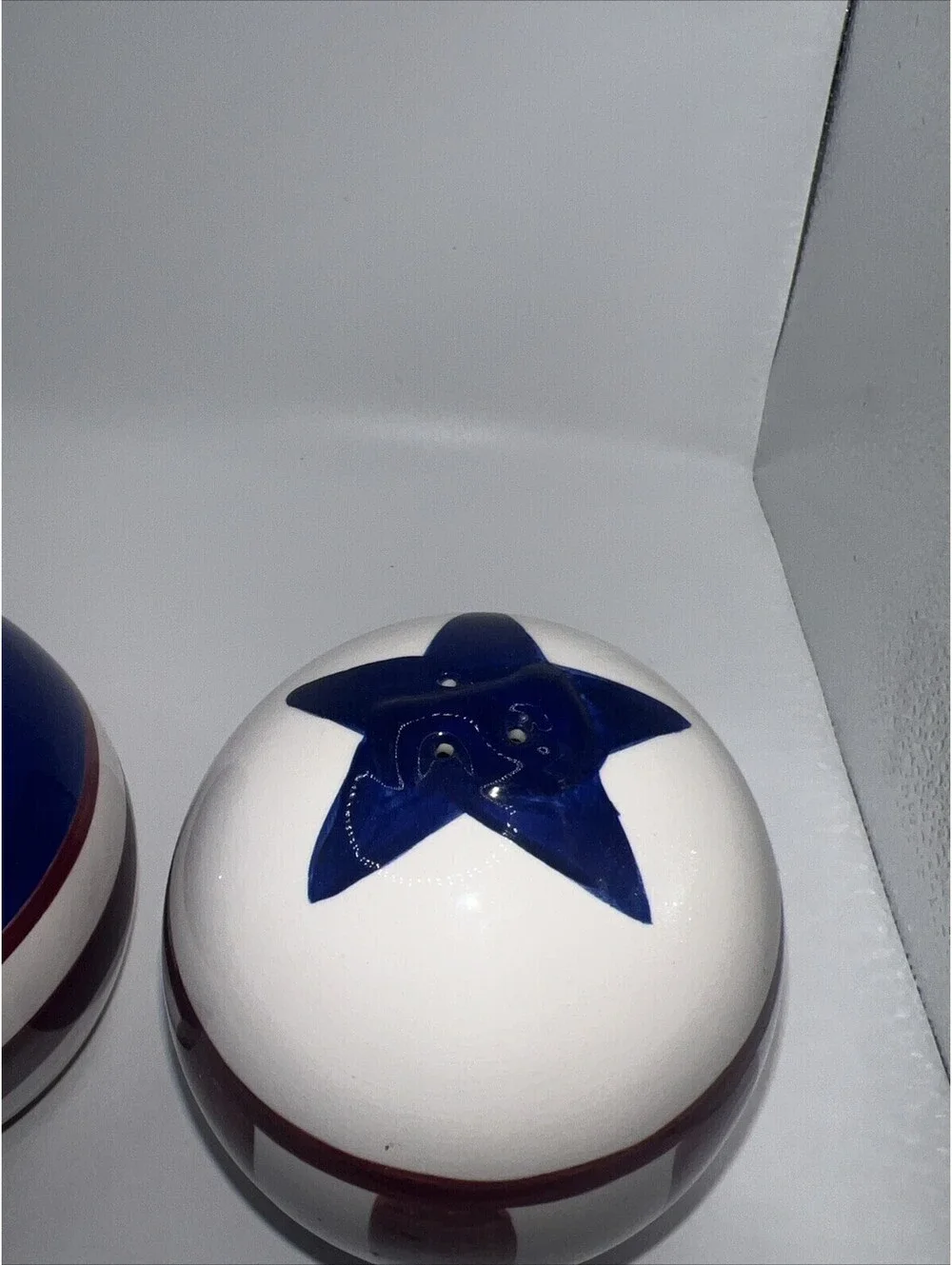 Large Patriotic Salt And Pepper Shakers And Napkin Holder